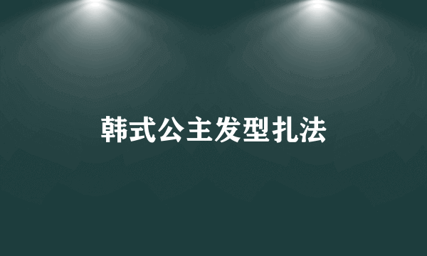 韩式公主发型扎法