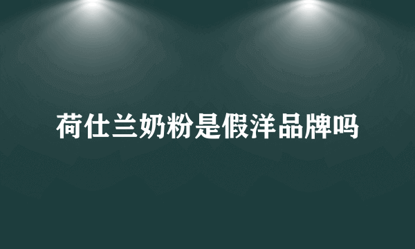 荷仕兰奶粉是假洋品牌吗