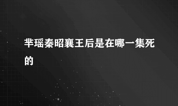 芈瑶秦昭襄王后是在哪一集死的