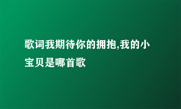 歌词我期待你的拥抱,我的小宝贝是哪首歌