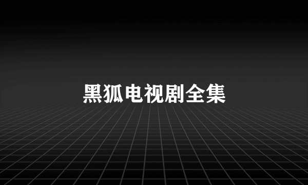黑狐电视剧全集
