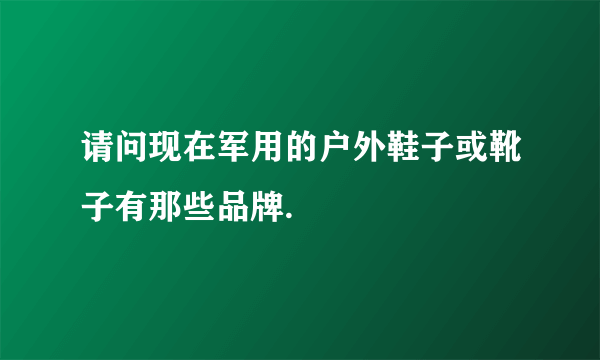 请问现在军用的户外鞋子或靴子有那些品牌.