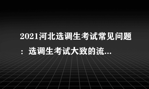 2021河北选调生考试常见问题：选调生考试大致的流程是怎样的？