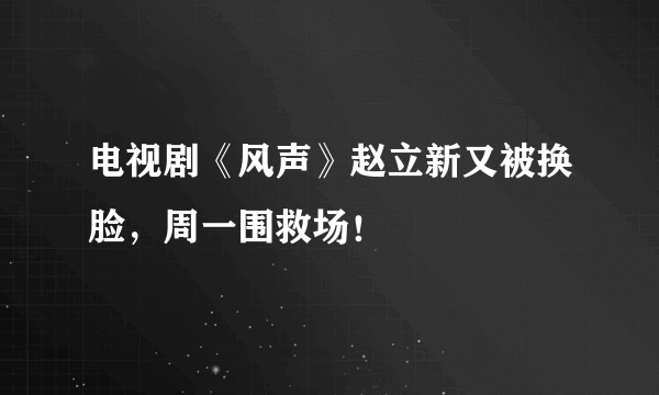 电视剧《风声》赵立新又被换脸，周一围救场！