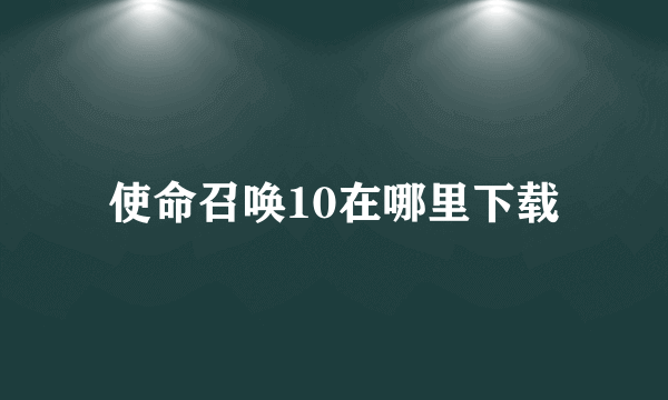 使命召唤10在哪里下载