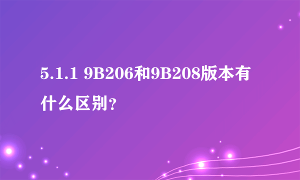 5.1.1 9B206和9B208版本有什么区别？