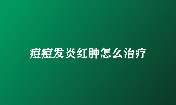 痘痘发炎红肿怎么治疗