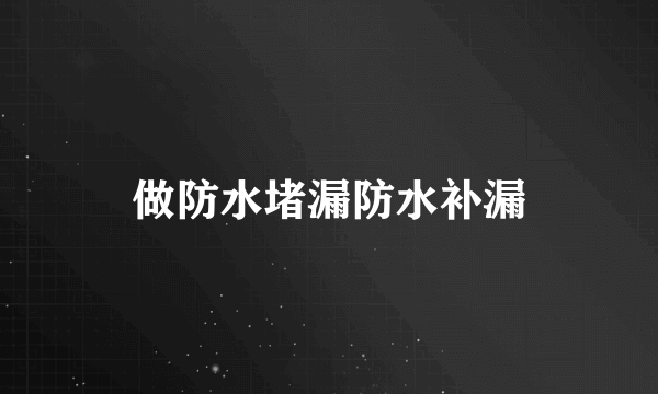 做防水堵漏防水补漏