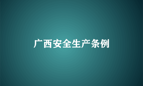广西安全生产条例