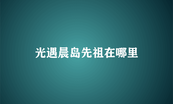 光遇晨岛先祖在哪里