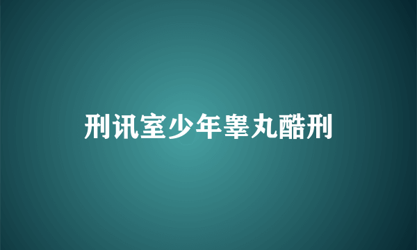 刑讯室少年睾丸酷刑