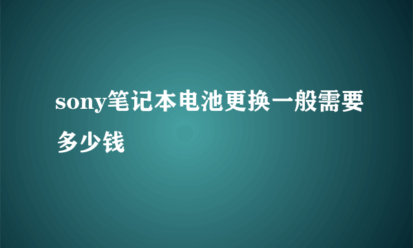 sony笔记本电池更换一般需要多少钱