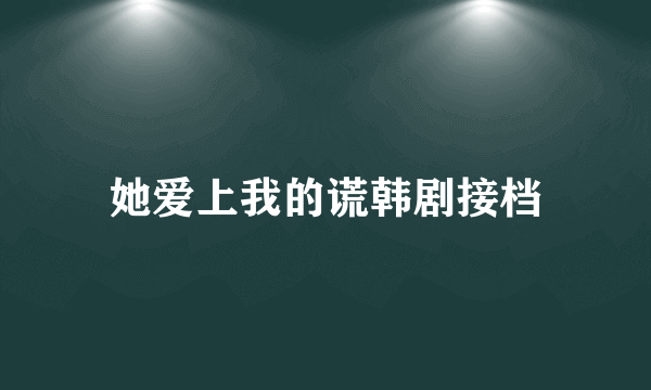 她爱上我的谎韩剧接档