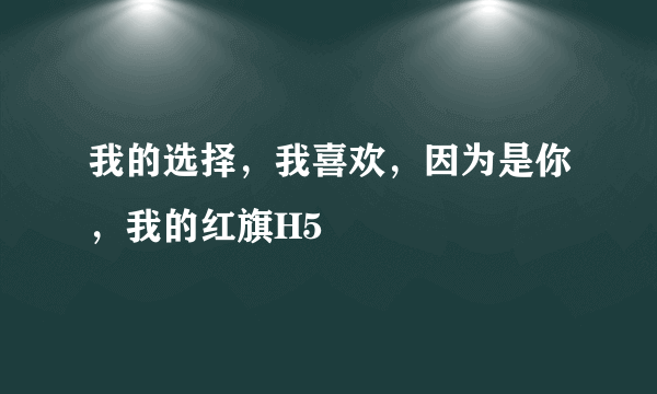 我的选择，我喜欢，因为是你，我的红旗H5