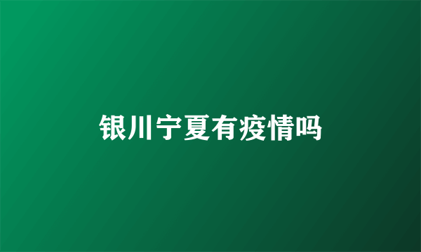 银川宁夏有疫情吗