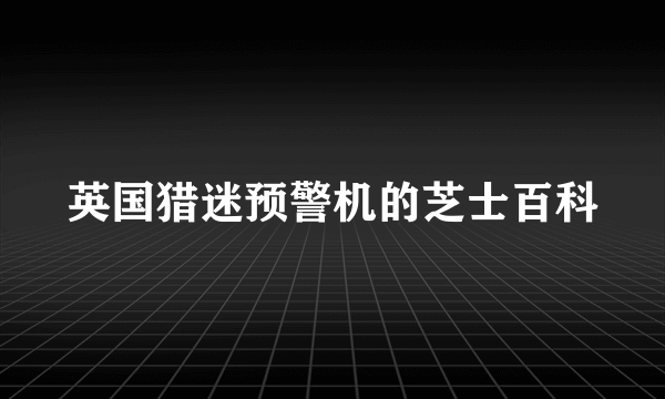 英国猎迷预警机的芝士百科