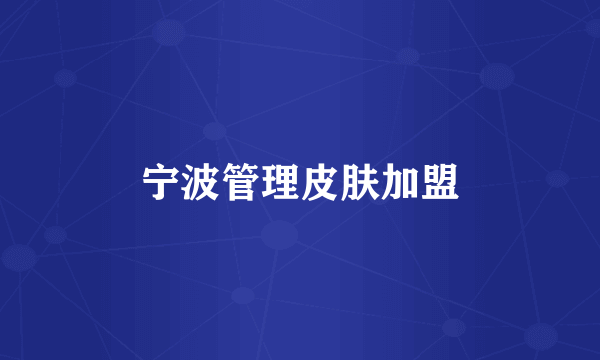 宁波管理皮肤加盟
