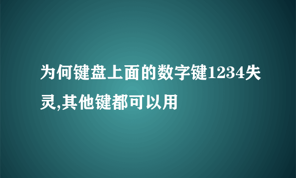 为何键盘上面的数字键1234失灵,其他键都可以用