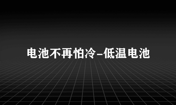 电池不再怕冷-低温电池