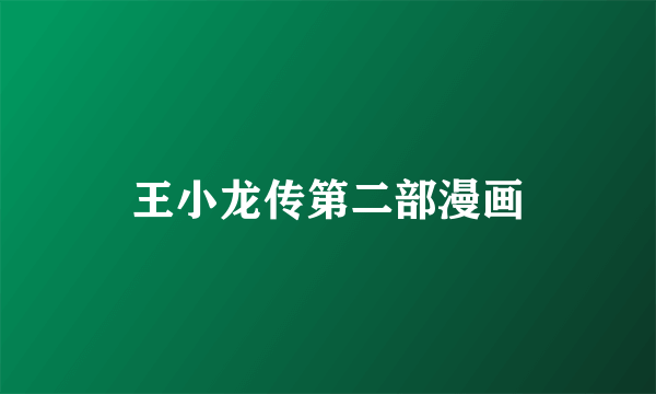 王小龙传第二部漫画