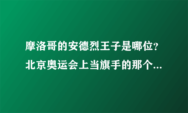 摩洛哥的安德烈王子是哪位？北京奥运会上当旗手的那个帅哥吗？