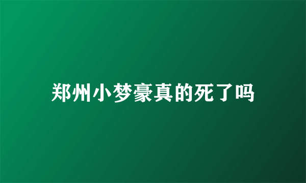 郑州小梦豪真的死了吗
