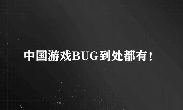 中国游戏BUG到处都有！