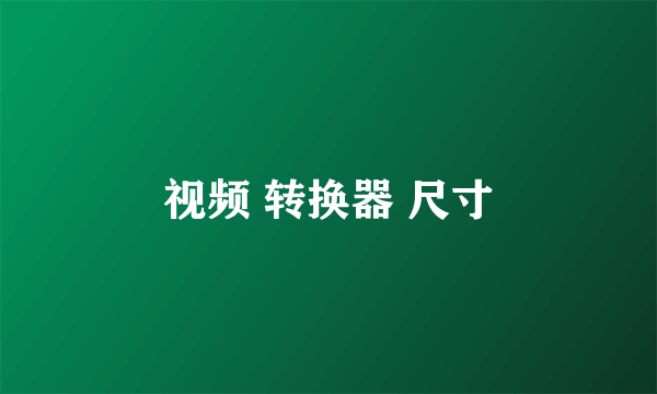视频 转换器 尺寸