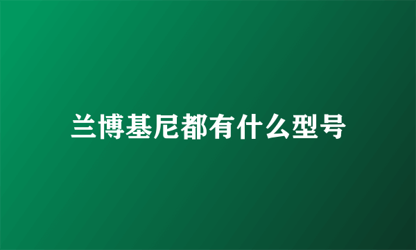 兰博基尼都有什么型号