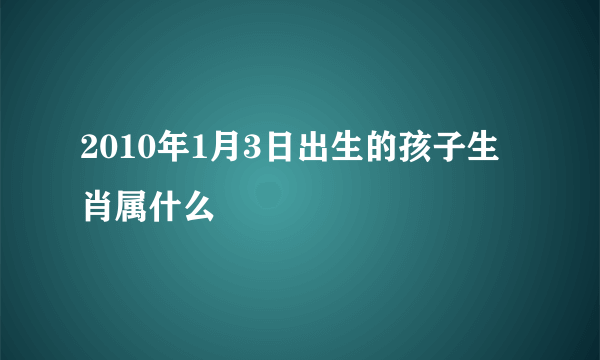 2010年1月3日出生的孩子生肖属什么