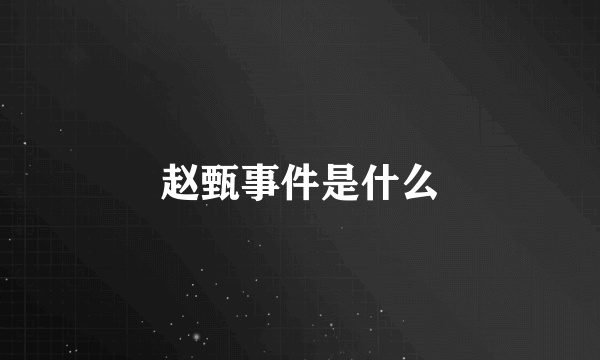 赵甄事件是什么