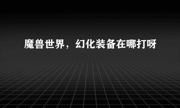 魔兽世界，幻化装备在哪打呀