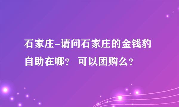石家庄-请问石家庄的金钱豹自助在哪？ 可以团购么？