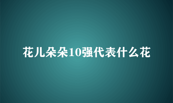 花儿朵朵10强代表什么花