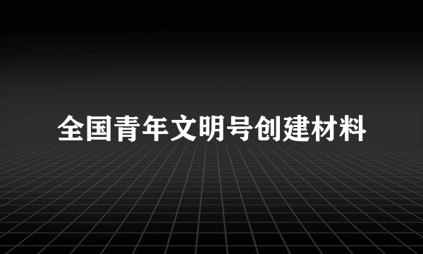 全国青年文明号创建材料