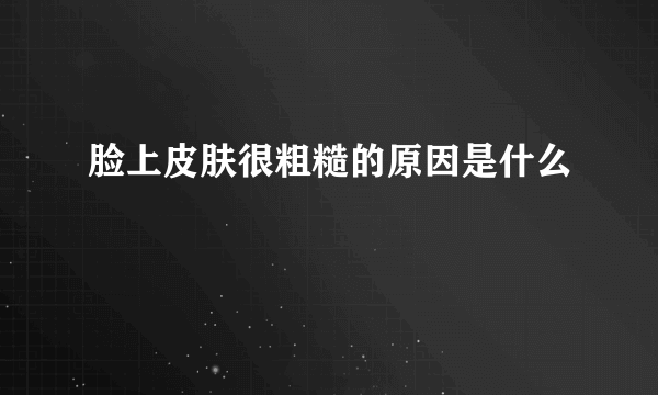 脸上皮肤很粗糙的原因是什么
