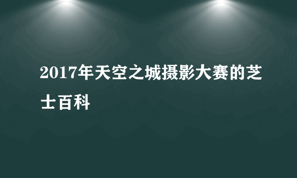 2017年天空之城摄影大赛的芝士百科