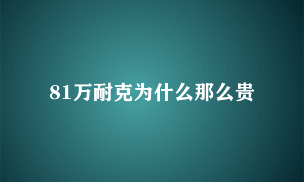 81万耐克为什么那么贵