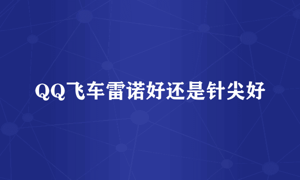 QQ飞车雷诺好还是针尖好