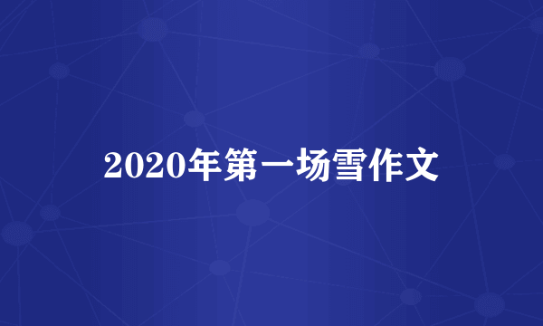 2020年第一场雪作文