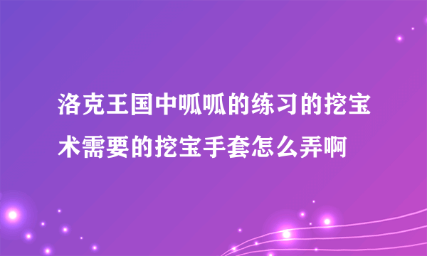 洛克王国中呱呱的练习的挖宝术需要的挖宝手套怎么弄啊