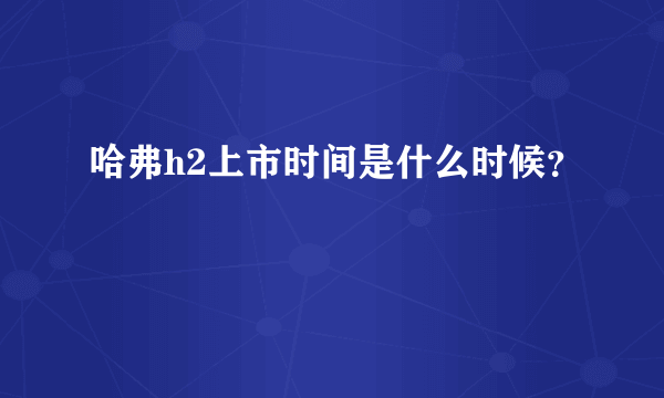 哈弗h2上市时间是什么时候？