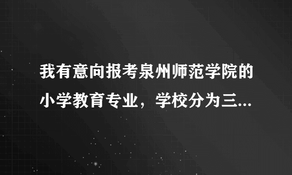 我有意向报考泉州师范学院的小学教育专业，学校分为三个校区，那这个专业分在那个校区，地址偏吗？环境如何？