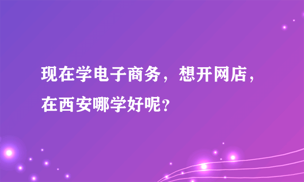 现在学电子商务，想开网店，在西安哪学好呢？