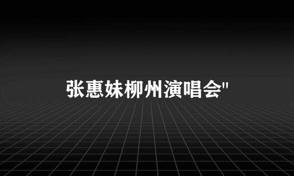 张惠妹柳州演唱会