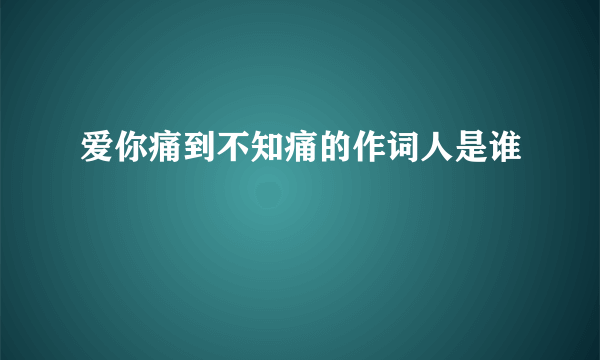 爱你痛到不知痛的作词人是谁