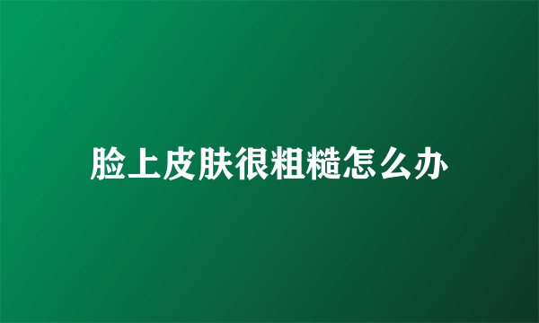脸上皮肤很粗糙怎么办