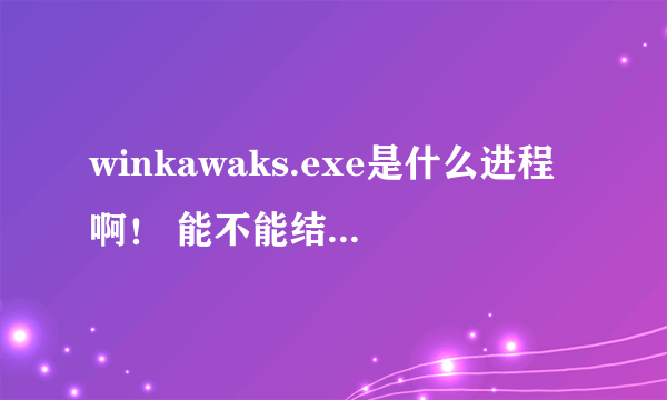 winkawaks.exe是什么进程啊！ 能不能结束这个进程