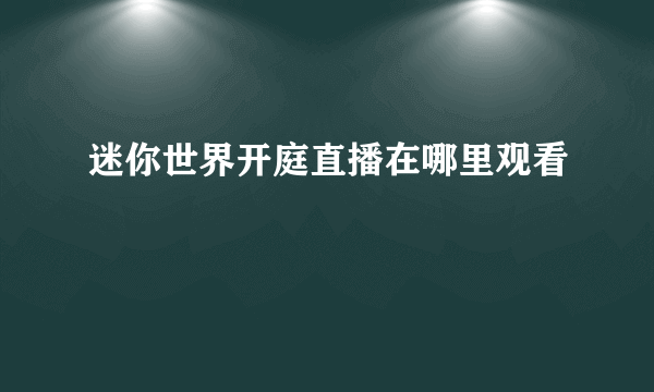 迷你世界开庭直播在哪里观看