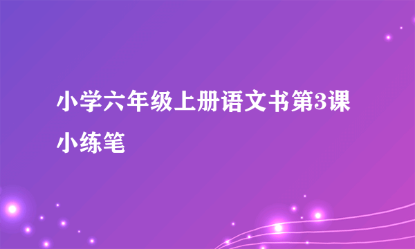 小学六年级上册语文书第3课小练笔